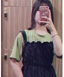 绿色T恤の「トップス(Tシャツ/カットソー)」