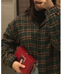 绿色格子衬 | シャツ/ブラウス