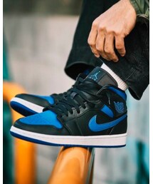 NIKE AIR JORDAN 1 MID "BLACK/BLUE" | スニーカー