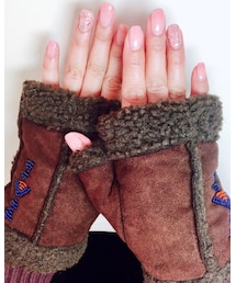 手袋&ネイル💅 | シンプルツイードピンクネイル💅(手袋)