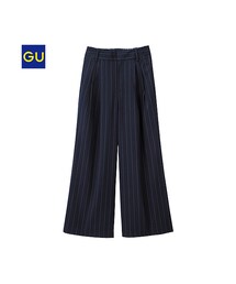 GU | ストライプワイドパンツ(その他パンツ)