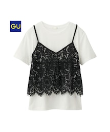 GU | ﾋﾞｽﾁｪﾚｲﾔｰﾄﾞT(Tシャツ/カットソー)