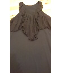 WR | シルクワンピース(胸元はシフォン透けドット)(ワンピース)