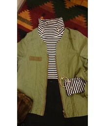 UNIQLO | ハイネックボーダーカットソー(Tシャツ/カットソー)