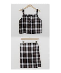 fd style | チェックパールビスチェ＋スカートセットアップ(その他)