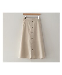 fd style | 飾りボタン付きリネン混Aラインスカート(スカート)