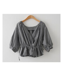 fd style | ギンガムカシュクールぺプラムブラウス(シャツ/ブラウス)