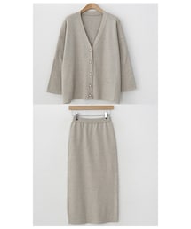 fd style | パールボタンニットカーディガンセット(セットアップ)