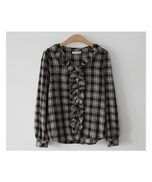 fd style | フリルチェックブラウス(シャツ/ブラウス)