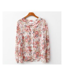 fd style | [22XX]Vネックローズシフォンブラウス(シャツ/ブラウス)