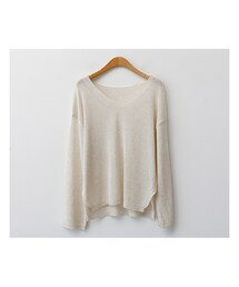 fd style | [22XX]両スリット裾Vネックルーズニット(ニット/セーター)