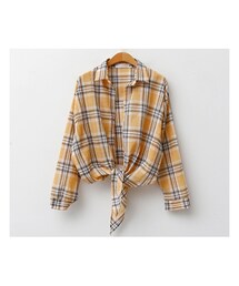 fd style | 前結びチェック柄オープンシャツ(シャツ/ブラウス)