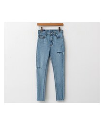 fd style | アンバランス両サイドスラッシュスキニーデニムパンツ(デニムパンツ)