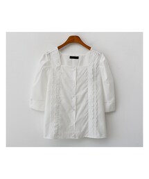 fd style | スカラップレーススクェアコットンブラウス(シャツ/ブラウス)