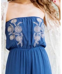 GROWING RICH | 【楊柳刺繍ベアオールインワン】品番 [170409](つなぎ/オールインワン)