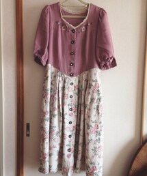 used | ラベンダー色のチロルドレス風ワンピース(ワンピース)