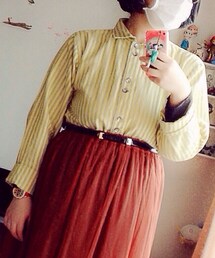 used | 詰襟ストライプシャツ(シャツ/ブラウス)