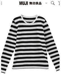 無印良品 | オーガニックコットンクルーネック長袖Tシャツ(ボーダー)(Tシャツ/カットソー)