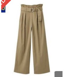 GU | ハイウエストベルト付きワイドパンツ(パンツ)