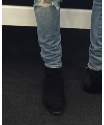 SAINT LAURENT PARIS | Hedi Jodhpur in Black Suede(ブーツ)