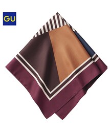 GU | くすみピンクとくすみブルーのモダン柄※ショップ画像はワインです(バンダナ/スカーフ)