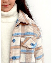 加棉格子外套 | ピーコート