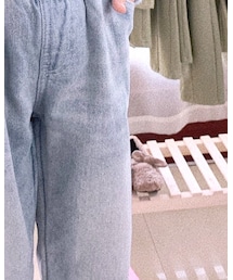 加绒浅蓝牛仔裤 | デニムパンツ