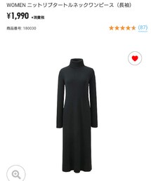 UNIQLO | ニットリブタートルネックワンピース(ワンピース)