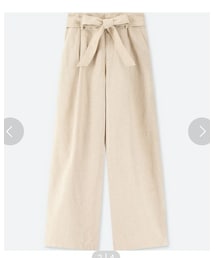 UNIQLO | ベルテッドリネンコットンワイドパンツ(パンツ)