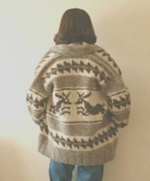 COWICHAN INDIAN KNIT | 100%Pure virgin wool HAND KNIT    100%Pure laine vierge HAND SPUN(その他アウター)