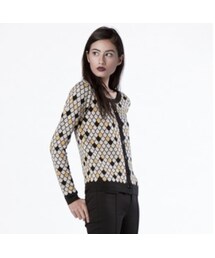 Shop Dear Creatures Yumi Sweater Cardigan in Black/Mustard(カーディガン/ボレロ)