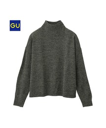 GU | ボクシーハイネックセーター　M:Olive(トップス)