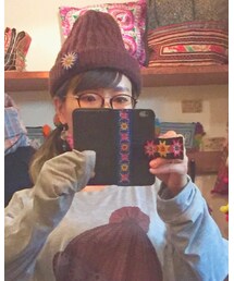 カフェモンオリジナル | モン族布を使って作りました。カフェモンオリジナルのiPhoneケースです。全て1点ものデザインで作ってあります。iPhone6、6plus、6s、6s plus、7、7plusもあります。(財布/小物)