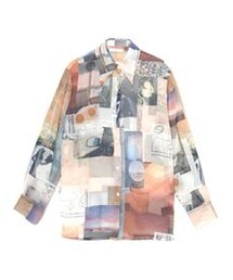 PHEENY | Print chiffon shirt（品番：EUH70190）(シャツ/ブラウス)
