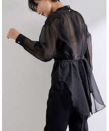 PHEENY | 【PHEENY】別注Wrinkle organdie dress shirt（品番：EUH70210）(トップス)