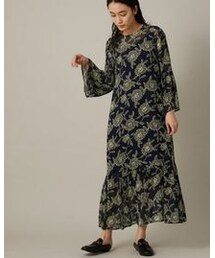 NE QUITTEZ PAS! | 【ne Quittez pas】RAYON FLOWER PRINT GATHER DRESS（品番：EUE70140）(ワンピース/ドレス)