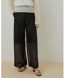 PHEENY | 【PHEENY】Seer double knit wide slacks（品番：EUS31200）(パンツ)