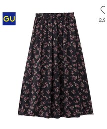 GU | サテンフレアミディスカート(スカート)