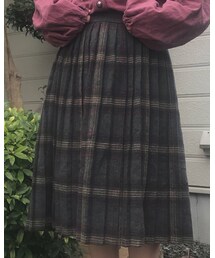 used | グレンチェックプリーツスカート(スカート)
