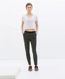 ZARA | コンビネーションドット柄パンツ(その他パンツ)