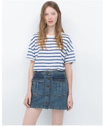 ZARA | ストライププリントTシャツ(Tシャツ/カットソー)
