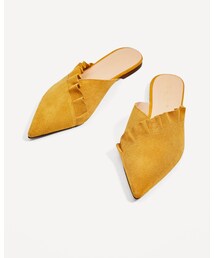 ZARA | フリル付レザーミュール(サンダル)