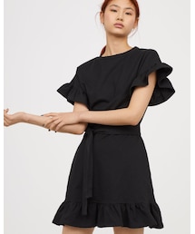 H&M | ジャージーフリルワンピース(ワンピース/ドレス)