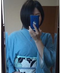 ふだんきもののハイムラヤの阿波しじらの着物 | ハイムラヤさんの阿波しじらです。夏はこれがなくっちゃというくらいお気に入り。汗をかいても洗濯機でザブザブ洗えるので気軽に着られます。(浴衣)