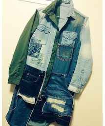 作成中のリメイクデニムコート | その他