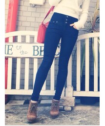 ハイウエストスキニー(デニムパンツ)