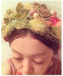 VINTAGE | 葉っぱと木の実のヘッドドレス(帽子)