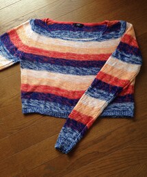 F&Fのショート丈のサンセットカラー、ボーダーニット。
プラハで購入。(ニット/セーター)