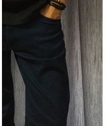 無印良品 | オーガニックコットン混ツイルストレッチスリムパンツ【ブルー】(その他パンツ)