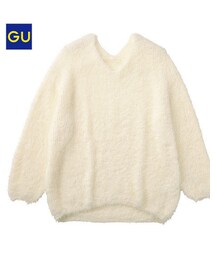 GU | ヘアリーVネックセーター(ニット/セーター)